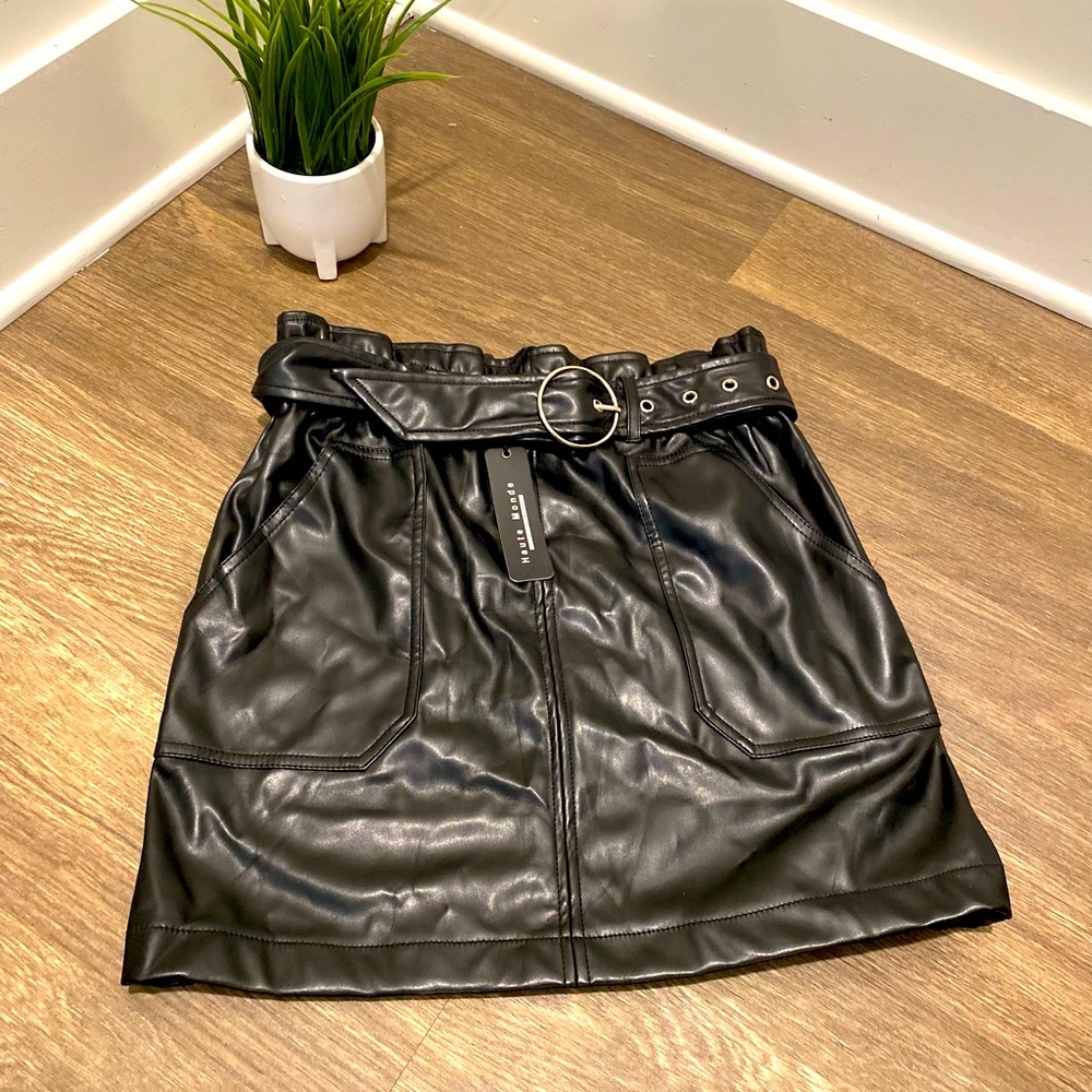 Haute Monde Leather Skirt